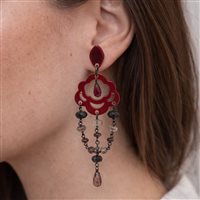 Orecchini Rosso Prezioso Donna in Resina ER-0673